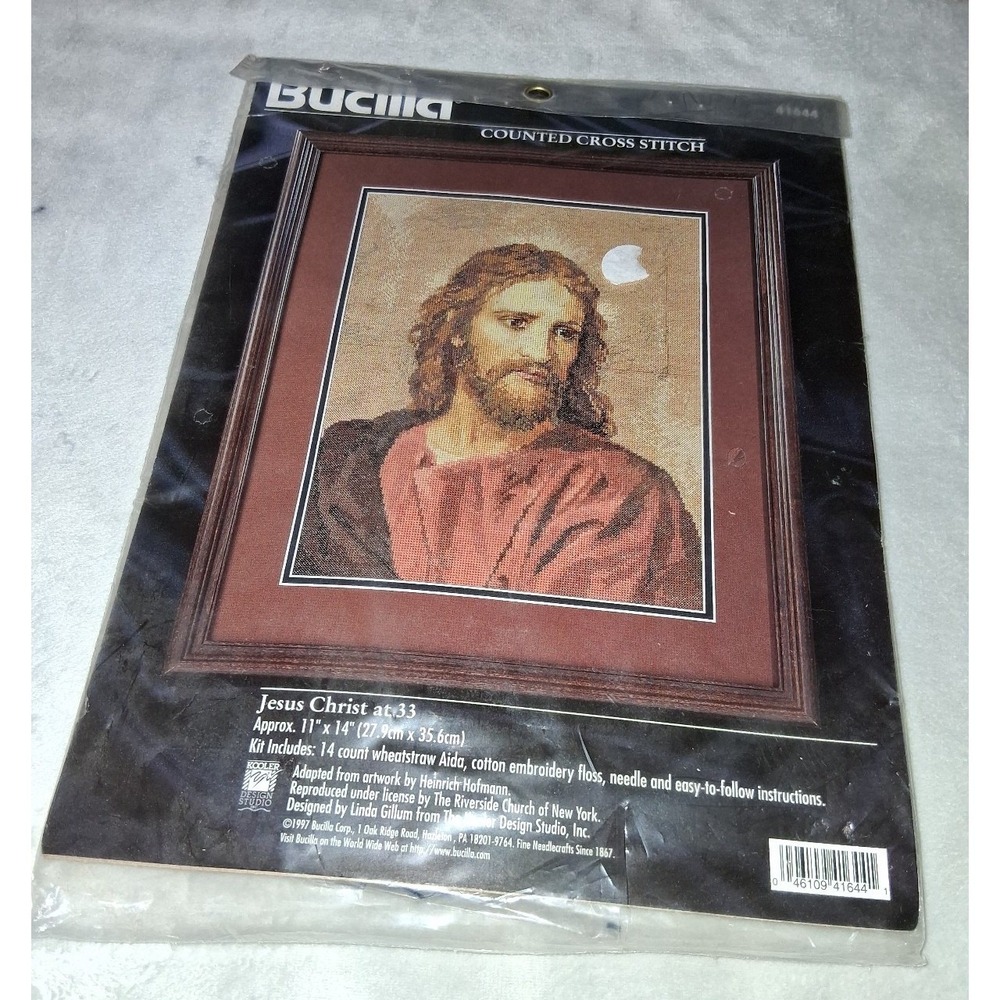 Vintage 1997 Bucilla Jesus Christ at 33 Counted Cross Stitch Kit #41644 Sealed
